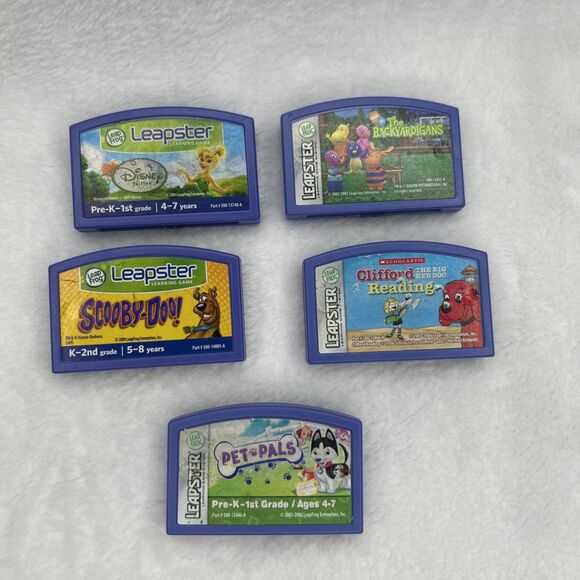 Leapster Cartridges, Pre-K 4-7, K-2nd 5-8, Disney Fairies Scooby Reading Pet Pal - Picture 1 of 3